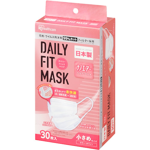 IRIS 291098 데일리 핏 마스크 나노 에어 필터 플러스 작게 30매입 화이트 PN-DNI30S 1상자