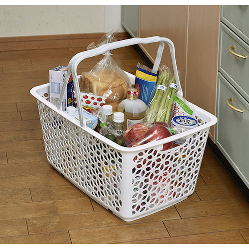 ヒマラヤ化学 1559 ハンドル積み重ねバスケット ホワイト 513×355×260 155973 1 個