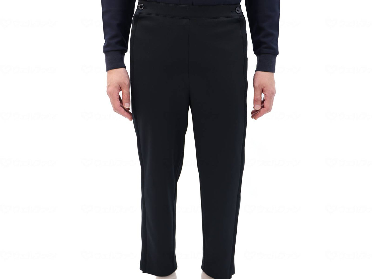 WATAKI reverse side zipper pants, black, LL