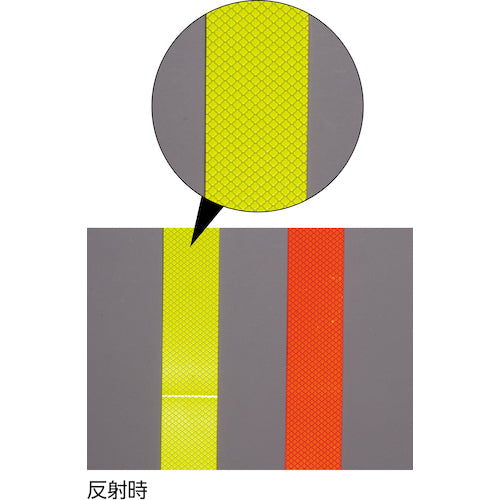 緑十字 マグネットシート 高輝度プリズム反射タイプ 蛍光イエロー マグネ50PH−KY 50mm幅×1M 312218 1 巻