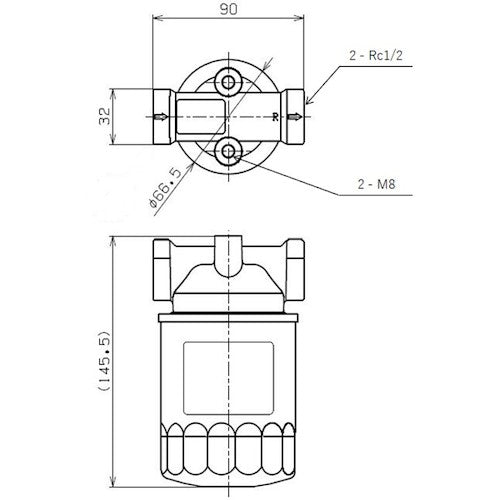 Yamashin Filter Line Filter SP-04 Series SP-04-10X-B-RC1/2 1 pc