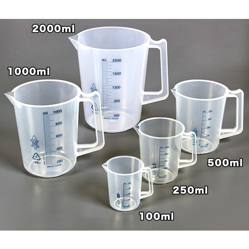 TRUSCO Polypropylene Blue Graduated Beaker 100ml (with handle) HPB-100 1 pc