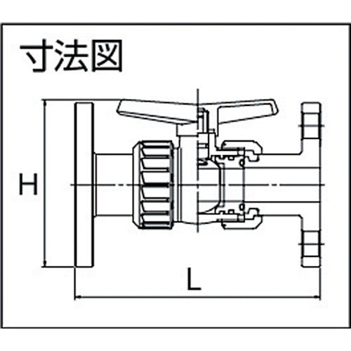 에슬론 PVC 볼 밸브 플랜지식 본체 PVC O링 EPDM 15 길이 143mm×높이 98mm BV15FX 1개