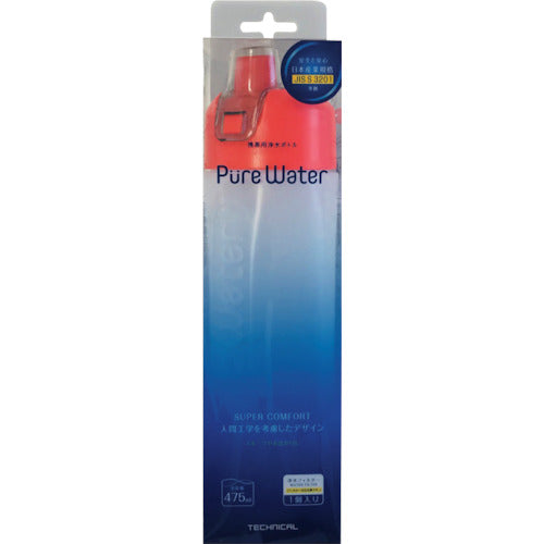 KURITA Portable Water Purifier Bottle Pure Water Red JBR-3067 1 piece