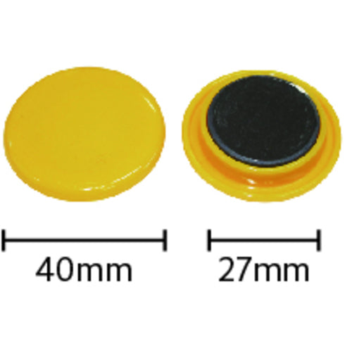 mitsuya カラーマグネット40mm 黄10個 BX3-CM40YL 1 箱