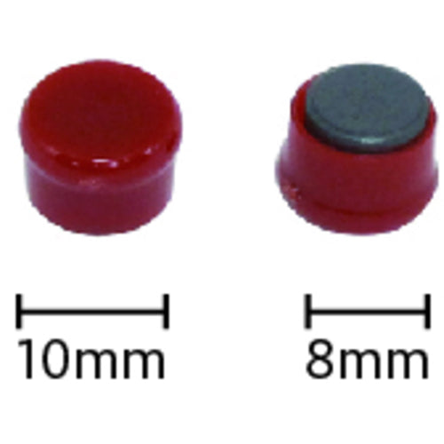 mitsuya カラーマグネット丸型#10 赤 MR-10-RD 20 個