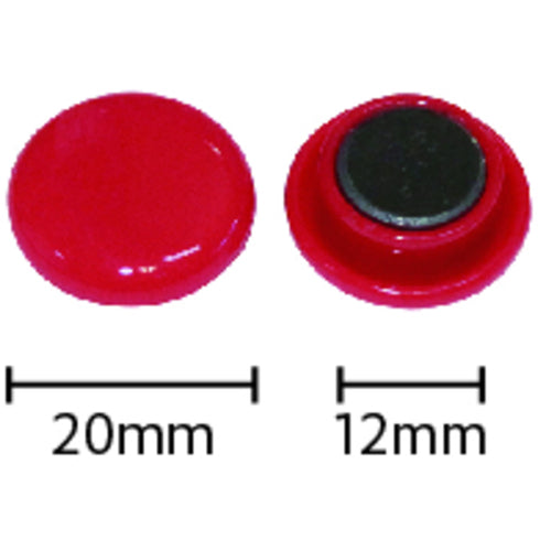 Mitsuya Color Magnet 20mm Red 12pcs BX2-CM20RD 1 box
