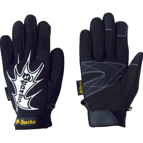 川西 合皮手袋 スパークス ブラック Mサイズ 2969BK-M 1 双
