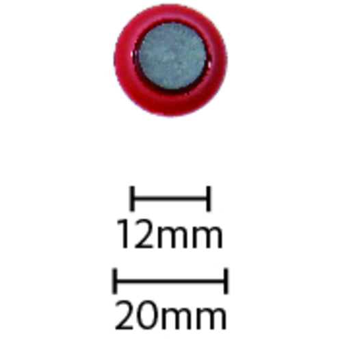 mitsuya 컬러 마그넷 원형 #20 레드 MR-20-RD 10개