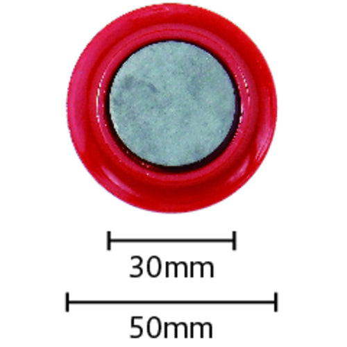 mitsuya 컬러 자석 원형 #50 레드 MR-50-RD 10 개