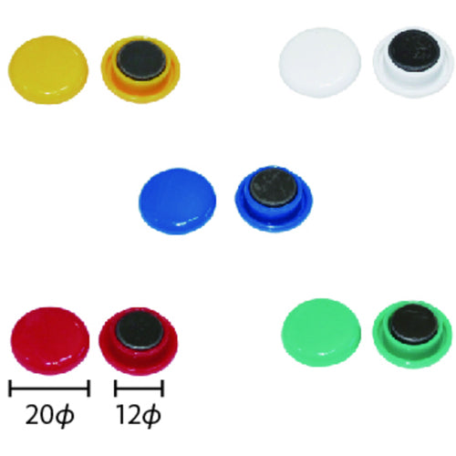 mitsuya 컬러 자석 20mm 색 포함 12 개 BX2-CM20AS 1 상자