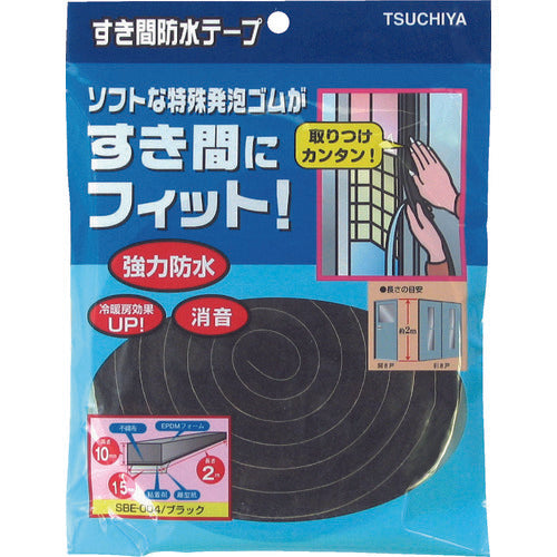 Tsuchiya Gap Waterproof Tape Black 10mm x 15mm x 2m SBE-004 1 roll