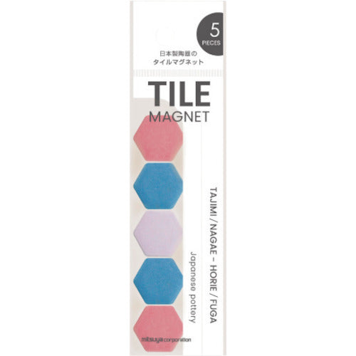 Mitsuya Tile Magnet Hexagonal Mixed Colors TMGH5P-CAS 1 bag