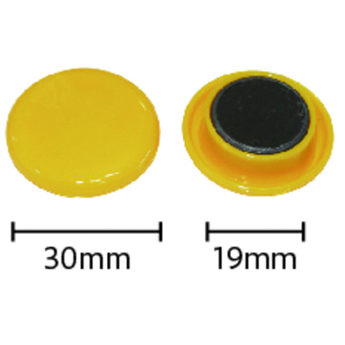mitsuya 컬러 자석 30mm 노랑 10 개 BX2-CM30YL 1 상자