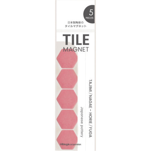 Mitsuya Tile Magnet Hexagon Pink TMGH5P-65 1 bag