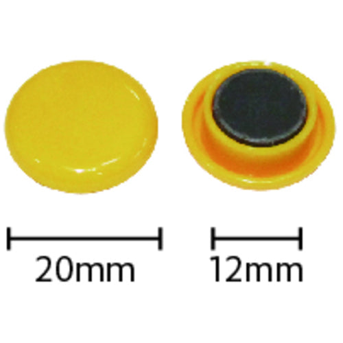 mitsuya カラーマグネット20mm 黄12個 BX2-CM20YL 1 箱