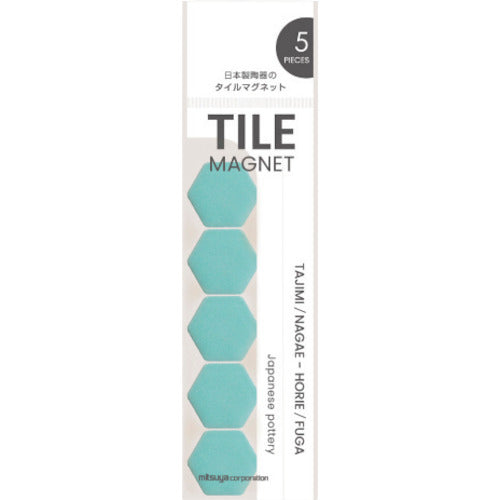 Mitsuya Tile Magnet Hexagon Green TMGH5P-64 1 bag