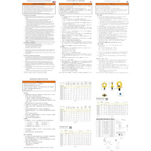 YOKE 키 부착 아이 포인트 인치 사이즈 UNC3/4-10×1.14 인치 4.8t 8-292K-023 1개