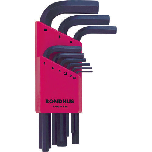 BONDHUS 육각 L-렌치 쇼트 세트 9개 세트(1.5-10mm) HLX9MS 1 S