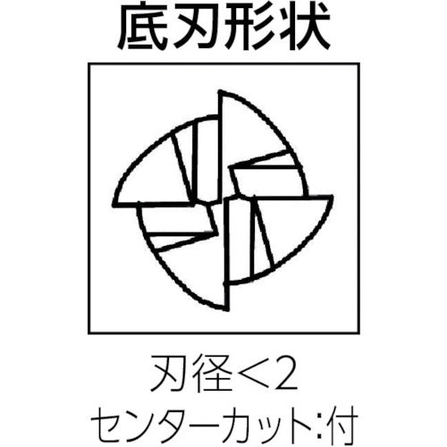 ユニオンツール 超硬エンドミル スクエア φ1×刃長4 C-CES4010-0400 1 本