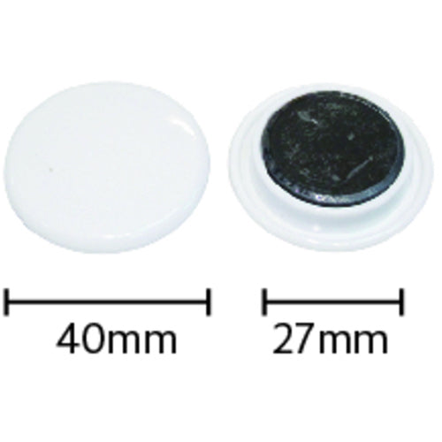 mitsuya カラーマグネット40mm 白10個 BX3-CM40WH 1 箱