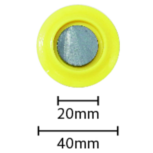 mitsuya 컬러 자석 원형 #40 황색 MR-40-YL 10 개