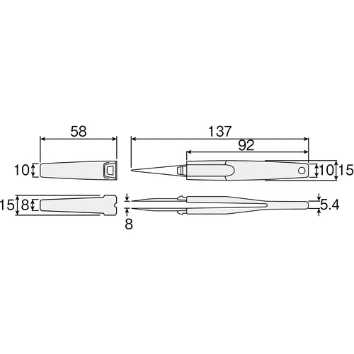 HOZAN ESDグリップピンセット PP-130-ESD 1 個