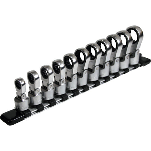 TONE フレックスラチェットめがねソケットセット(ホルダー付) 差込角9.5mm 11点セット HRM311F 1 S