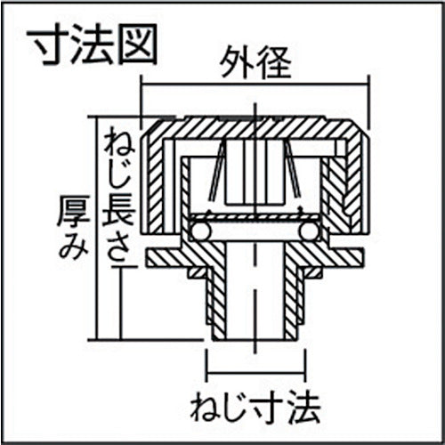 ELESA valve cap, thickness 30mm, thread size G1/2, VL-1/2L, 1 piece