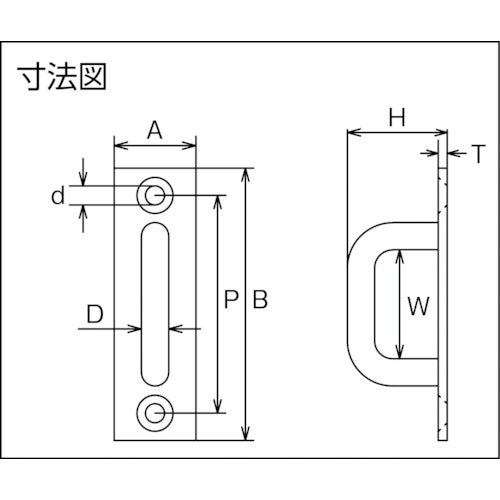 Mizumoto Eye Plate Stainless Steel Long Eye 15mm x 45mm Load Capacity 0.15kN B-575 1 pc