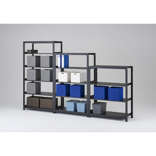 TRUSCO Steel Rack M1 Type Boltless Light Weight Shelf 900 x 420 x H1200 5 Tiers Satin Black M1-4345-SB 1 Unit