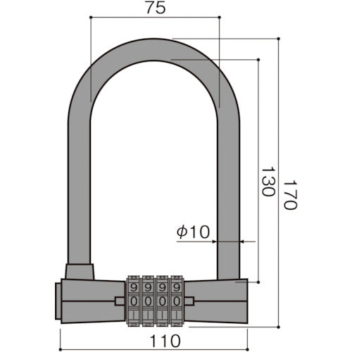 WAKI U-lock IB-153 1 piece