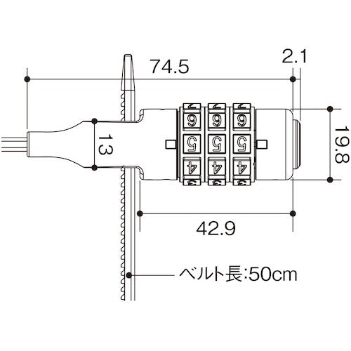 WAKI ステンベルト錠 IB-155 1 個