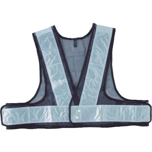 TRUSCCO 안전 베스트 감색*실버 쇼트 길이 폴리에스테르제 TKA-540A 1 착용