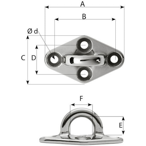 Wichard ダイヤモンドパッドアイ ラウンド 60mm M5 6644 1 個