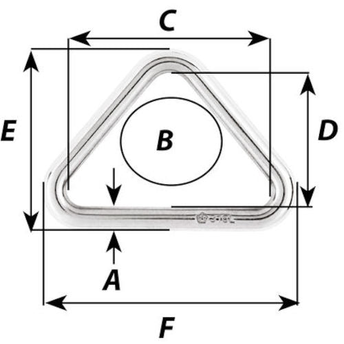 Wichard 三角リング SUS316L 線径6mm 内幅50mm 6732 1 個
