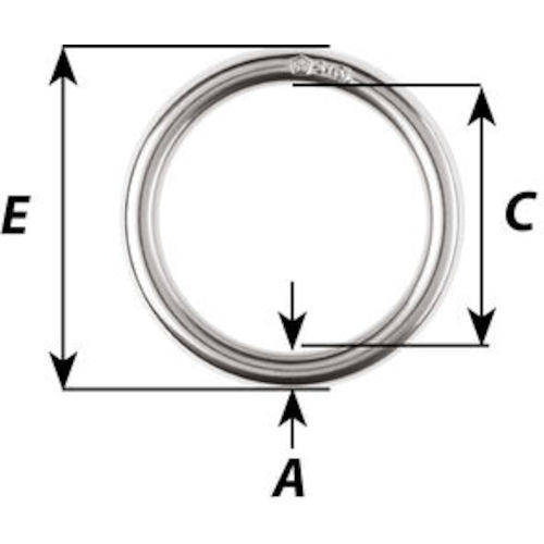 Wichard 丸リング SUS316L 線径5mm 内幅33mm 6783 1 個