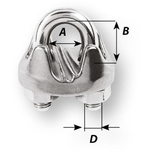 Wichard ワイヤクリップ SUS316L 3〜5mm用 7304 1 個