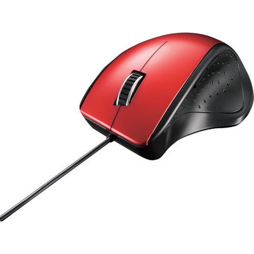 BAFFALO Wired Laser Mouse, Silent/5 Buttons, Red, BSMLU300RD, 1 pc