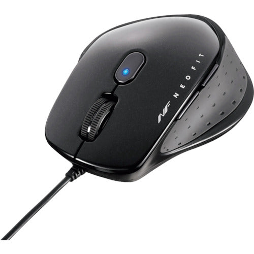 BAFFALO Wired Blue LED 5 Button NEOFIT Mouse Medium Black BSMBU510MBK 1 pc