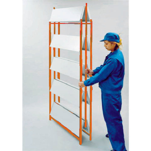 TRUSCO One-touch Rack W915 x D450 x H1368 4 shelves White x Orange TR-5344-W 1 unit