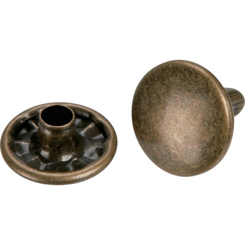 TRUSCO 特大カシメ スチール 金ブロンズメッキ 13mm 20組入 (ブリスターパック入) P-THP-TCBG 1 PK