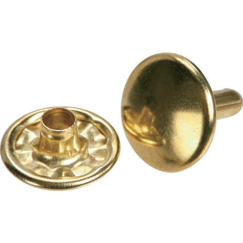 TRUSCO 特大カシメ スチール 真鍮メッキ 13mm 20組入 (ブリスターパック入) P-THP-TCB 1 PK