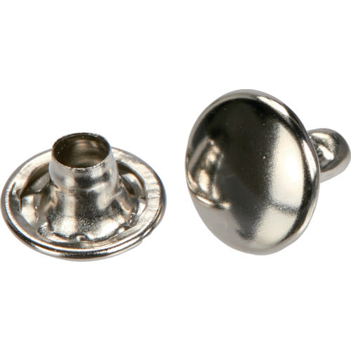 TRUSCO 大カシメ スチール ニッケルメッキ 9mm 足長11.5mm 30組入 (ブリスターパック入) P-THP-CN11.5 1 PK