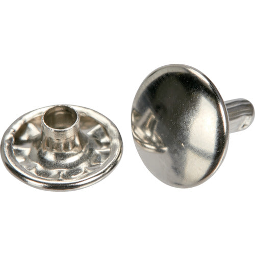 TRUSCO 特大カシメ スチール ニッケルメッキ 13mm 20組入 (ブリスターパック入) P-THP-TCN 1 PK