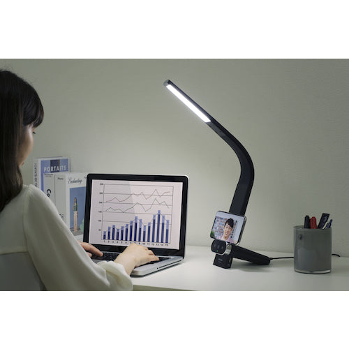 IRIS 574804 LEDデスクライト Qi充電シリーズ 縦置きタイプ 調光・調色 ブラック LDL-QLDL-B 1 台