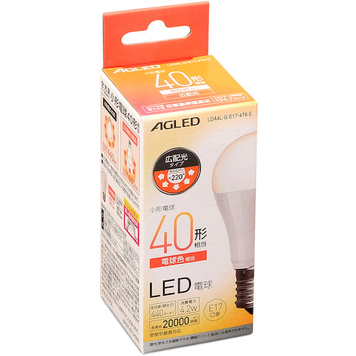 IRIS 522213 LED 전구 E17 광배광 40형 상당 전구색(20000시간) LDA4L-G-E17-4T6-E 1개
