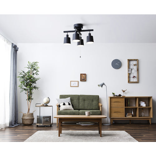 IRIS 537644 4-light ceiling light, black, CE4LA-20C-B, 1 unit