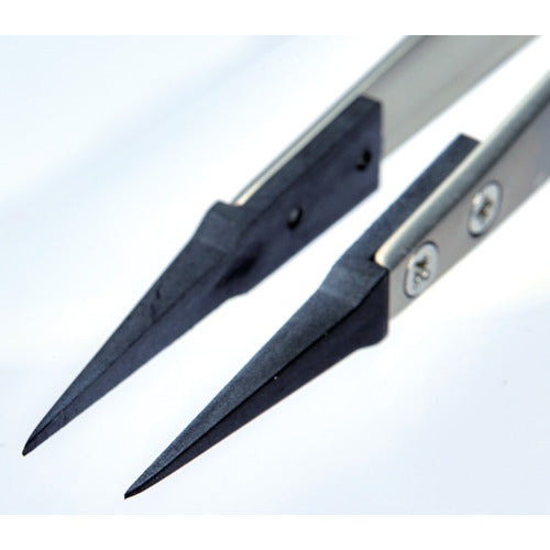 TRUSCO ESD Tip Tweezers, Fine Tip, Tip Width 0.4mm, EP-0.4, 1 Piece