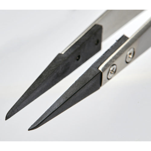 TRUSCO ESD Tip Tweezers, Fine Tip, Tip Width 0.6mm, EP-0.6, 1 Piece